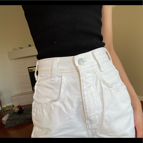 true white straight leg jeans high rise bnwot - Picture 2 of 4